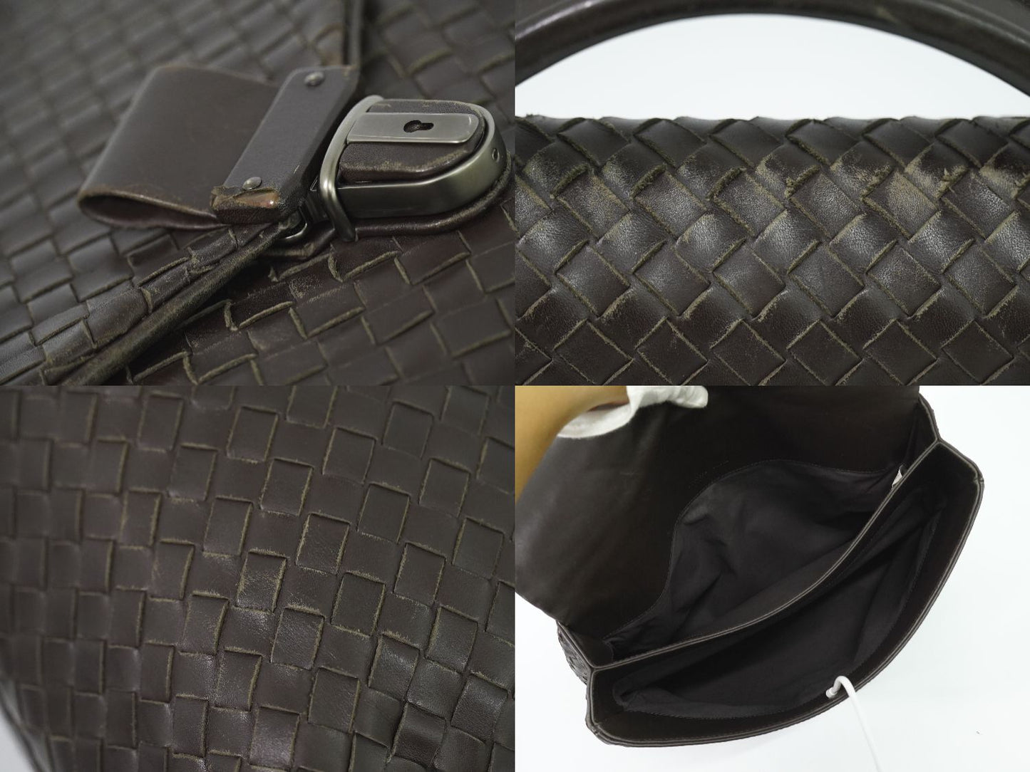 BOTTEGA VENETA イントレチャート ビジネスバッグ ブラウン