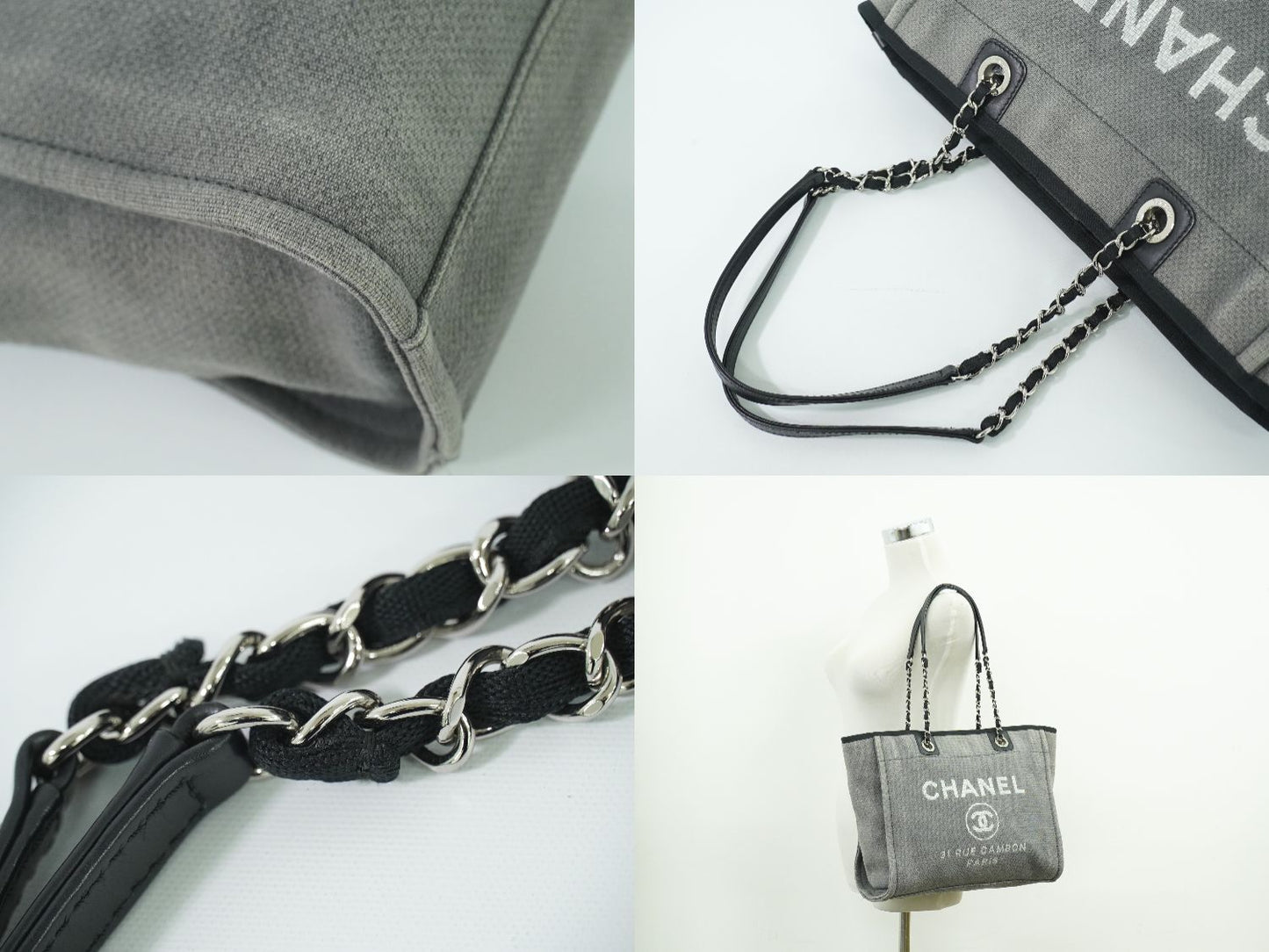 CHANEL ドーヴィル ココマーク ショルダーバッグ グレー