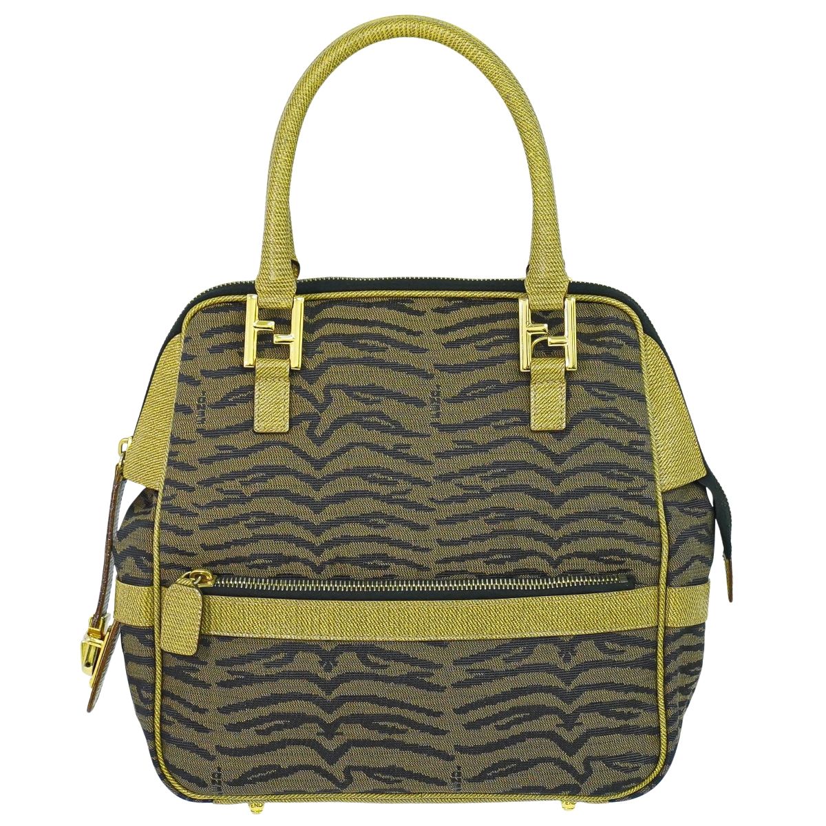 FENDI ゼブラ柄 ハンドバッグ ブラウン