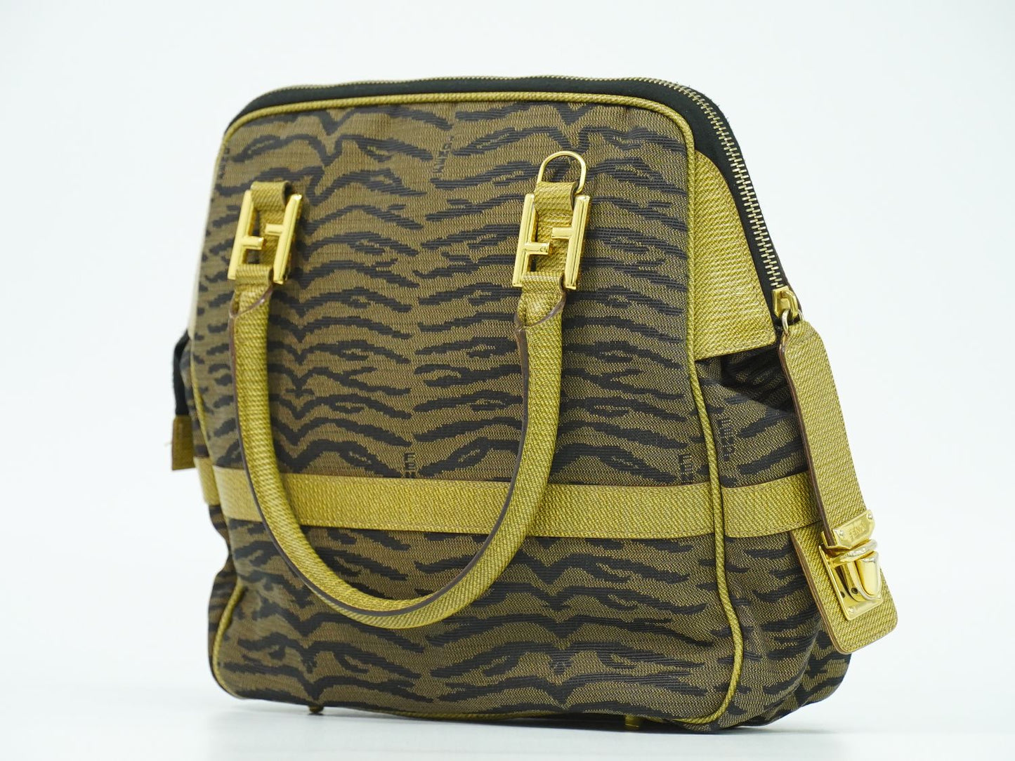 FENDI ゼブラ柄 ハンドバッグ ブラウン
