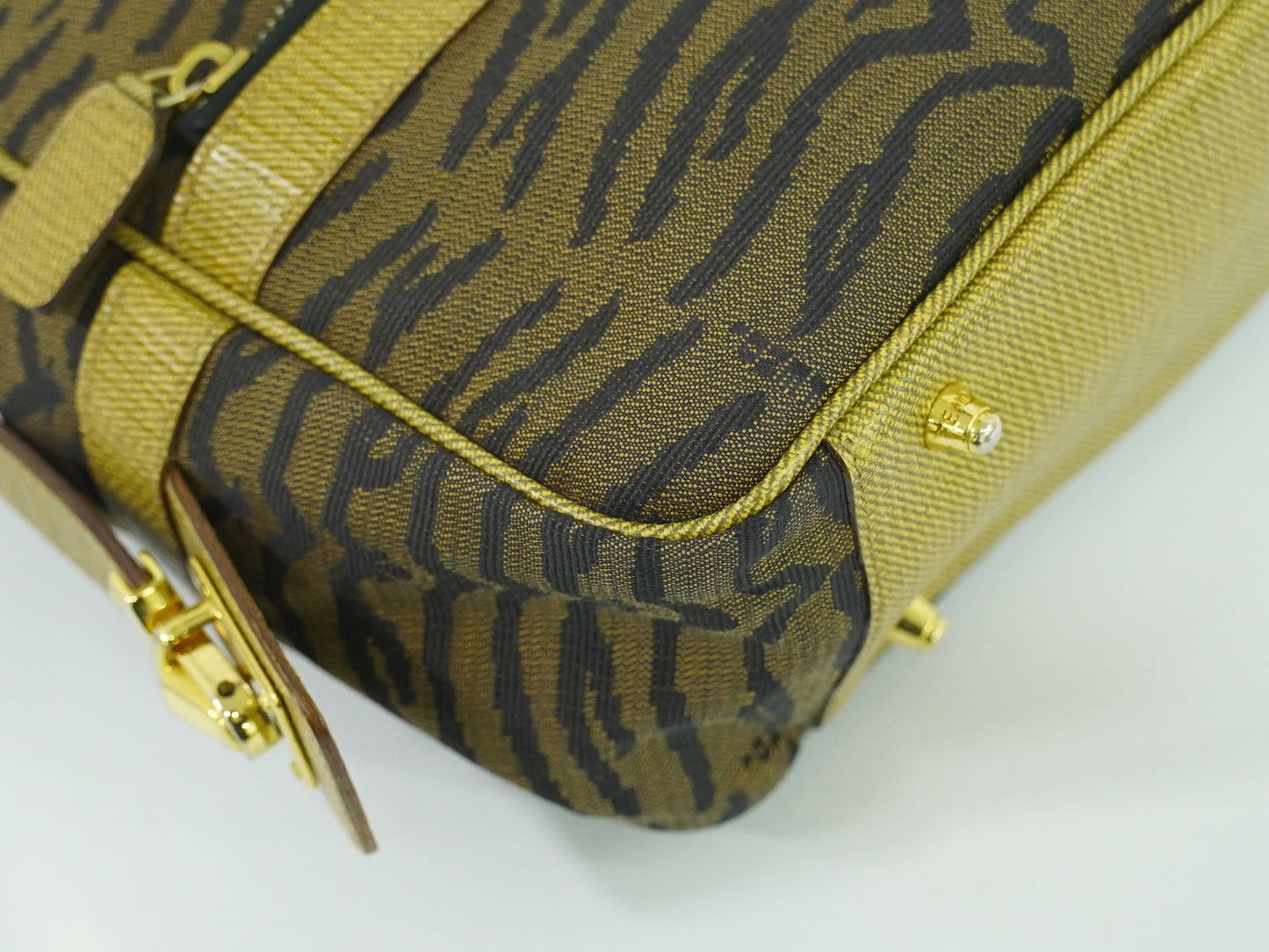 FENDI ゼブラ柄 ハンドバッグ ブラウン