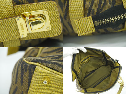 FENDI ゼブラ柄 ハンドバッグ ブラウン