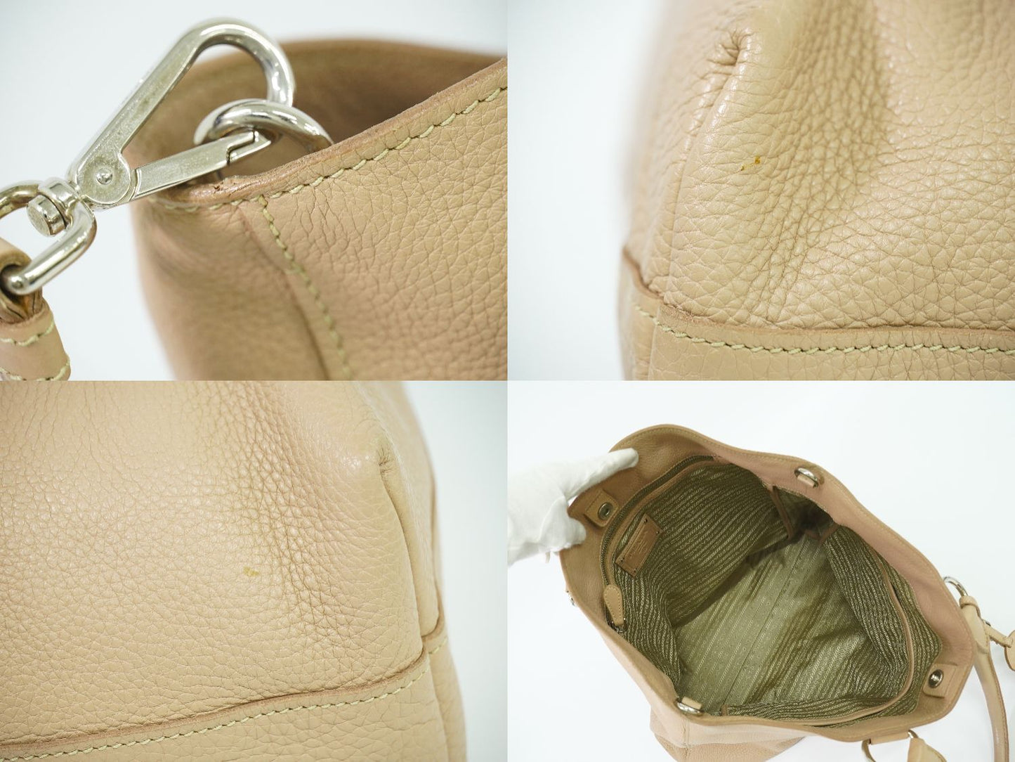 PRADA 2WAY ショルダーバッグ ピンクベージュ BN1713