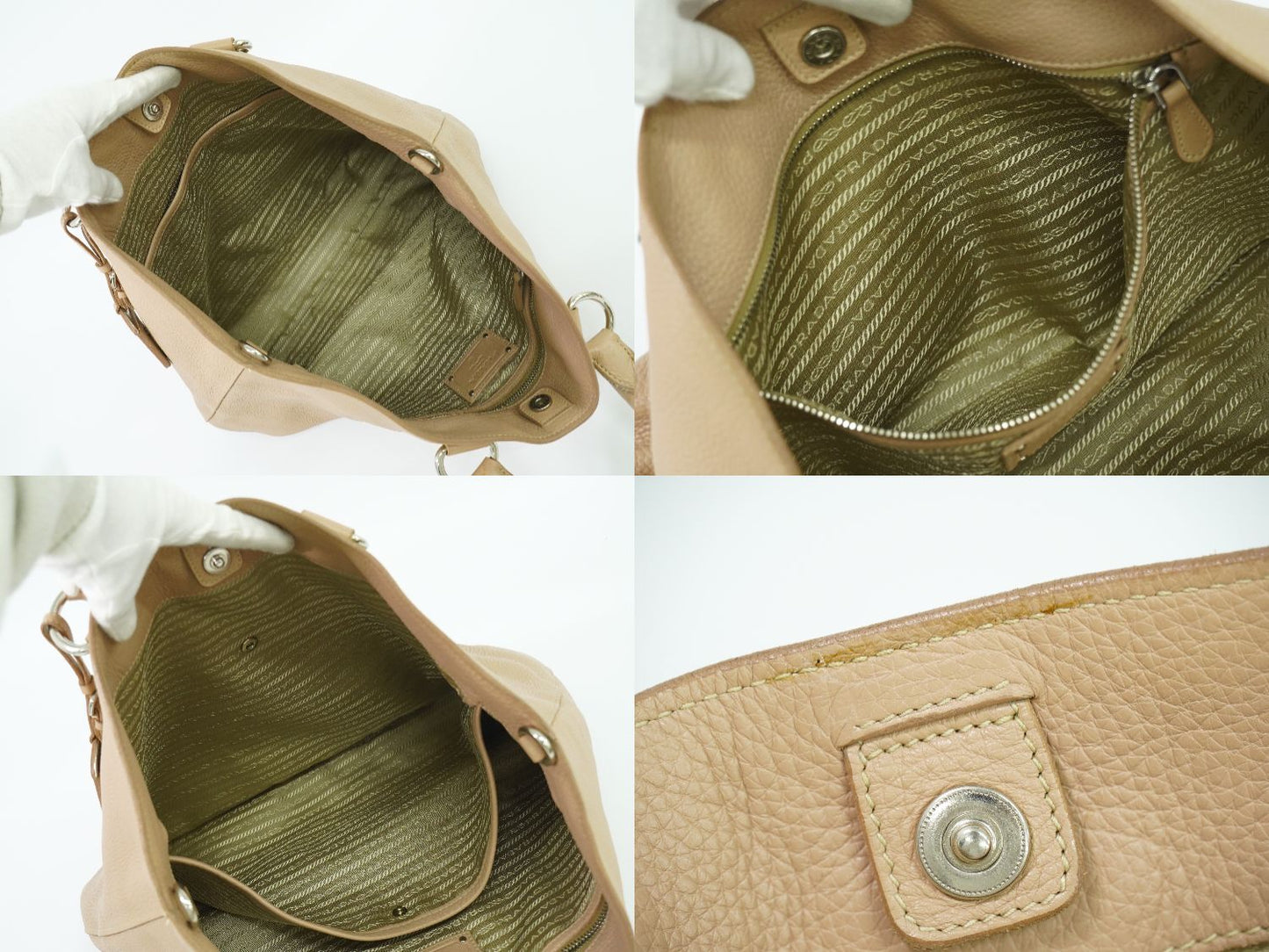 PRADA 2WAY ショルダーバッグ ピンクベージュ BN1713