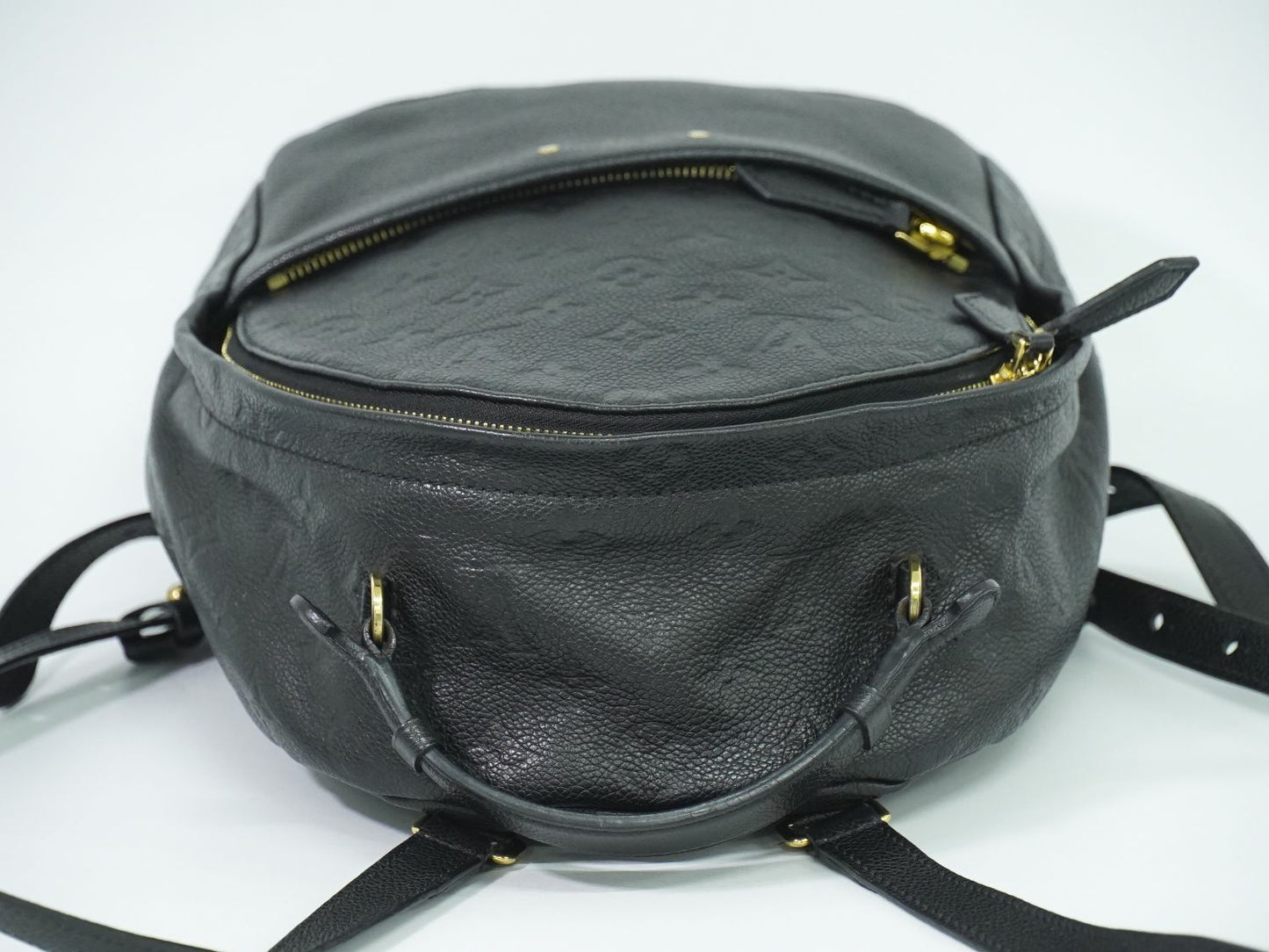 LOUIS VUITTON ソルボンヌ モノグラム アンプラント レザー リュックサック ノワール M44016