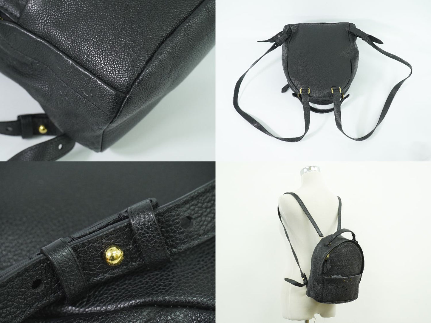 LOUIS VUITTON ソルボンヌ モノグラム アンプラント レザー リュックサック ノワール M44016