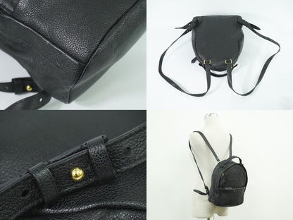 LOUIS VUITTON ソルボンヌ モノグラム アンプラント レザー リュックサック ノワール M44016