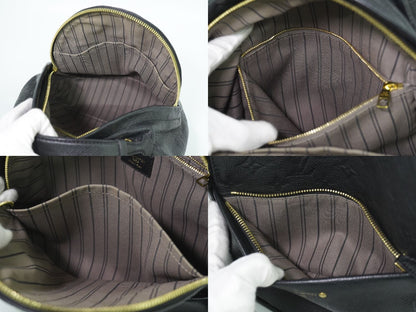 LOUIS VUITTON ソルボンヌ モノグラム アンプラント レザー リュックサック ノワール M44016