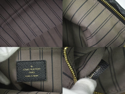 LOUIS VUITTON ソルボンヌ モノグラム アンプラント レザー リュックサック ノワール M44016