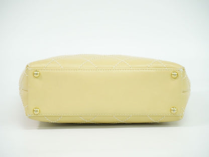 CHANEL ワイルドステッチ ココマーク トートバッグ ベージュ