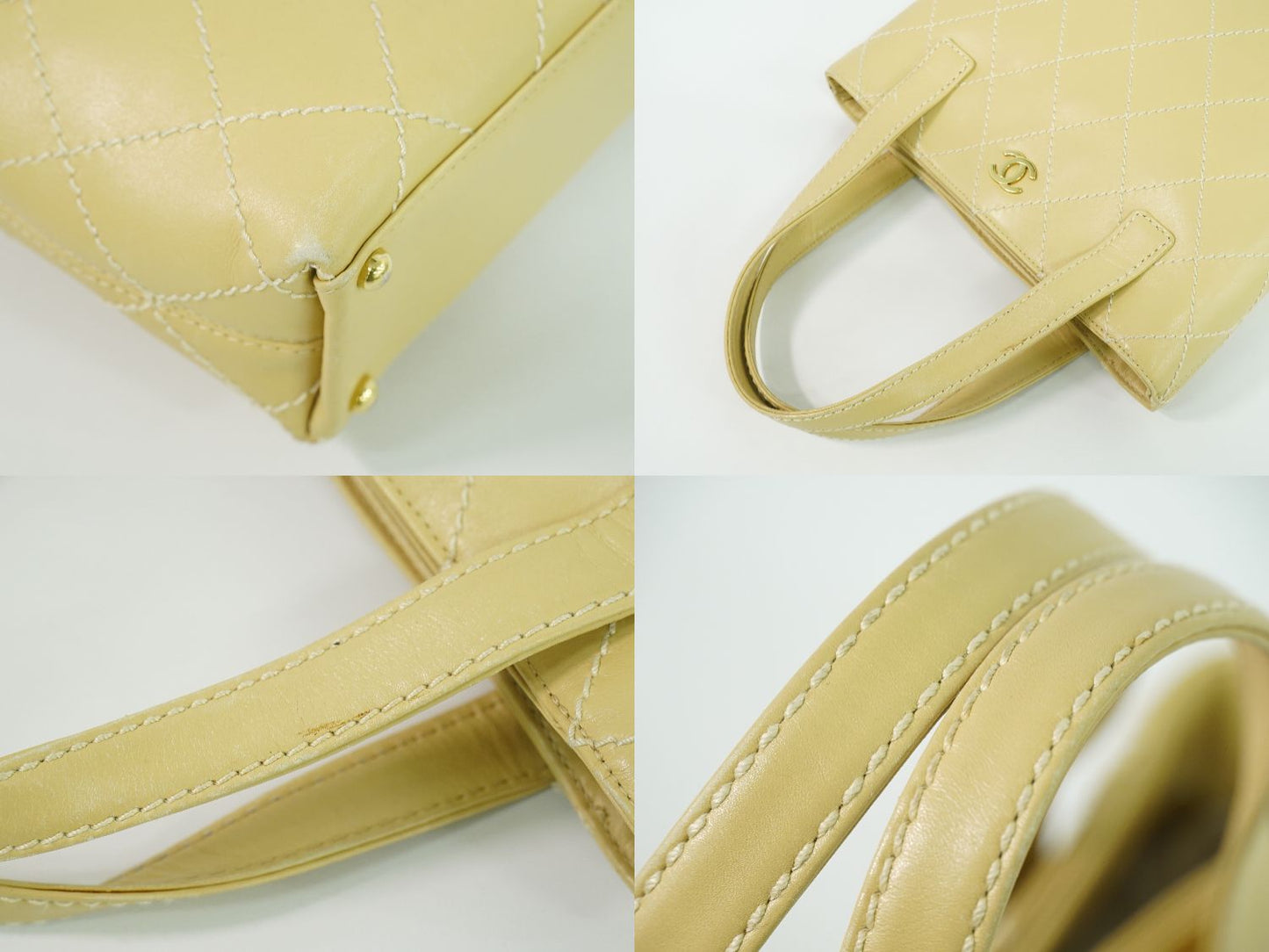 CHANEL ワイルドステッチ ココマーク トートバッグ ベージュ