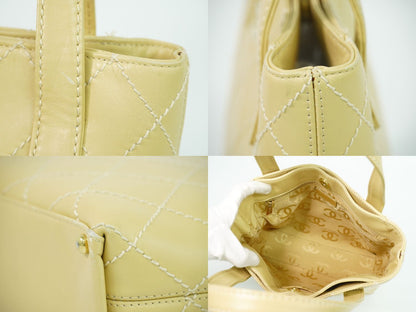 CHANEL ワイルドステッチ ココマーク トートバッグ ベージュ