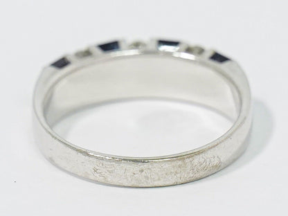 サファイア 0.92ct ダイヤモンド 0.30ct 18K WG リング 15.5号 ブルー