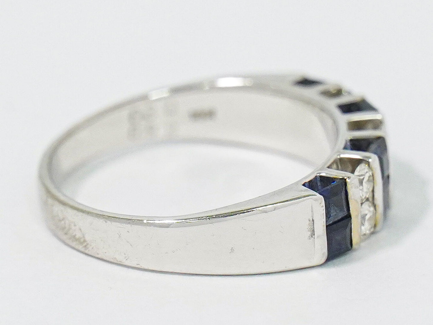 サファイア 0.92ct ダイヤモンド 0.30ct 18K WG リング 15.5号 ブルー