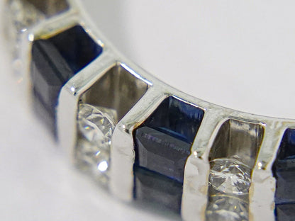 サファイア 0.92ct ダイヤモンド 0.30ct 18K WG リング 15.5号 ブルー