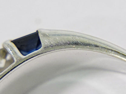 サファイア 0.92ct ダイヤモンド 0.30ct 18K WG リング 15.5号 ブルー