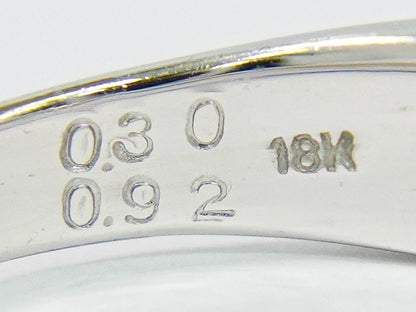 サファイア 0.92ct ダイヤモンド 0.30ct 18K WG リング 15.5号 ブルー