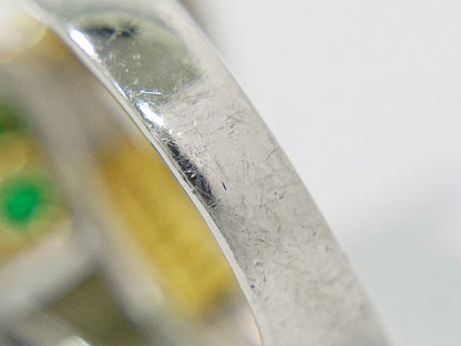 エメラルド 1.18ct ダイヤモンド 0.64ct K18 YG Pt900 コンビ リング 12.5号 グリーン