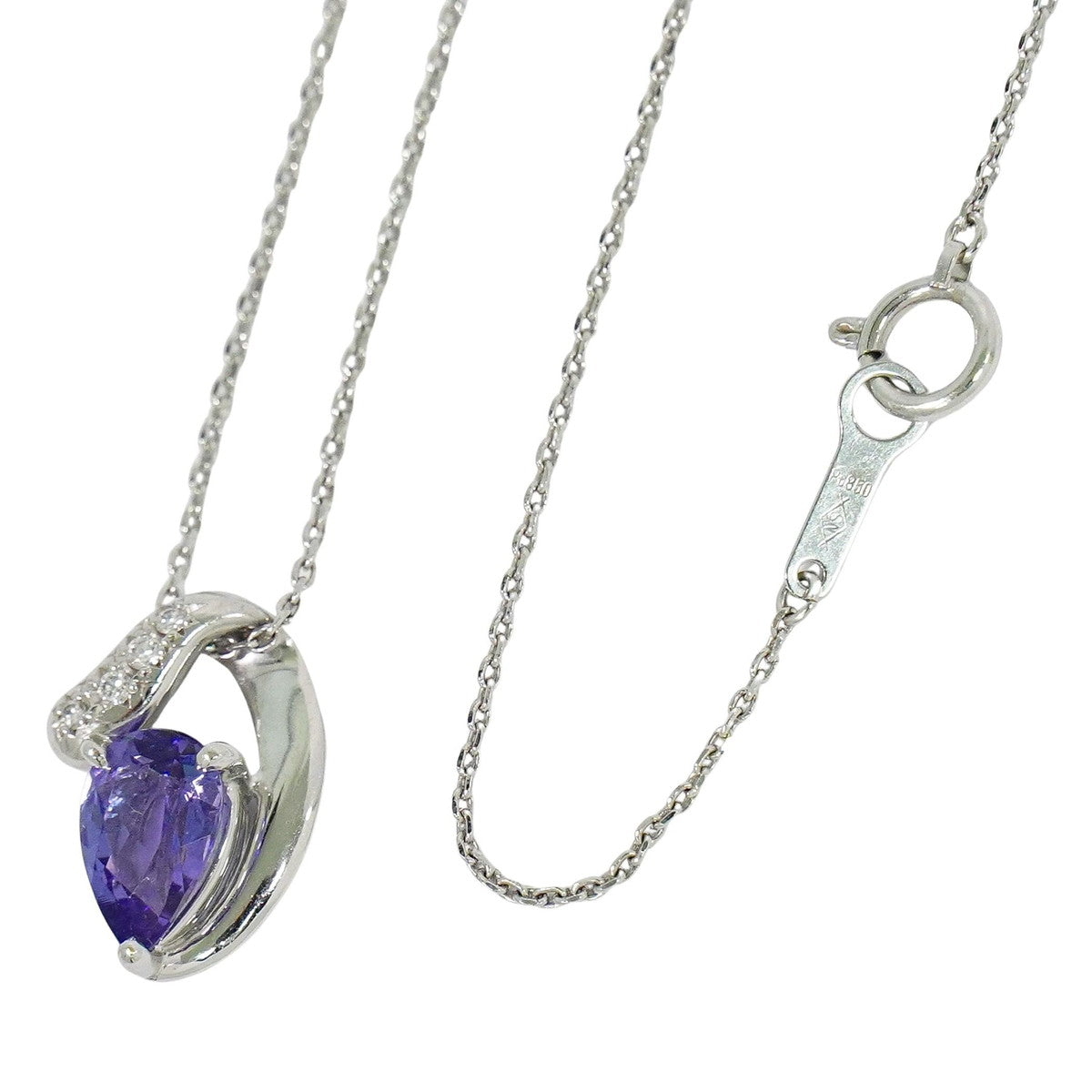 TASAKI タンザナイト 1.28ct ダイヤモンド 0.03ct Pt900 Pt850 ネックレス パープル