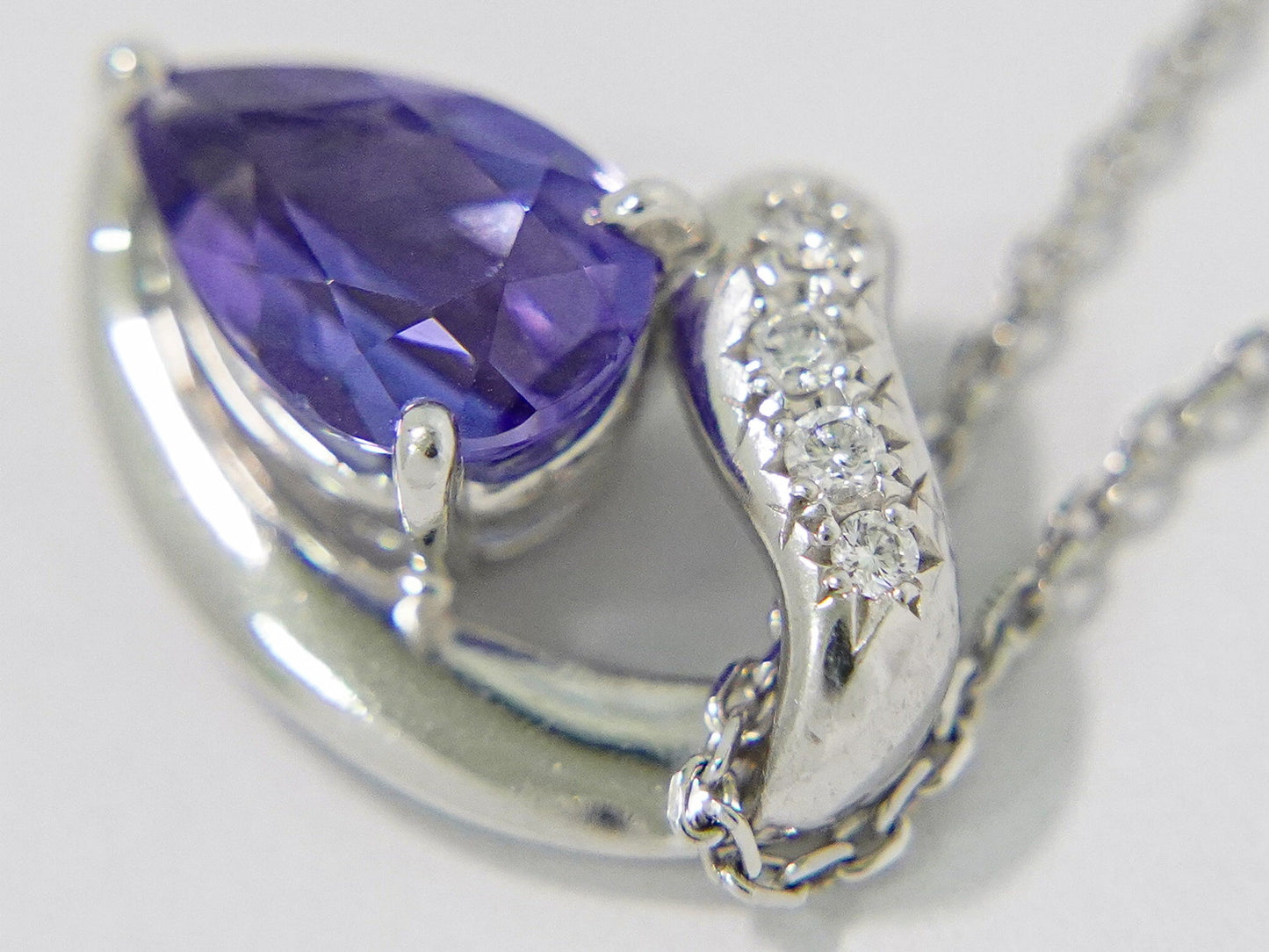 TASAKI タンザナイト 1.28ct ダイヤモンド 0.03ct Pt900 Pt850 ネックレス パープル