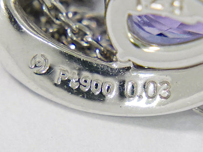TASAKI タンザナイト 1.28ct ダイヤモンド 0.03ct Pt900 Pt850 ネックレス パープル