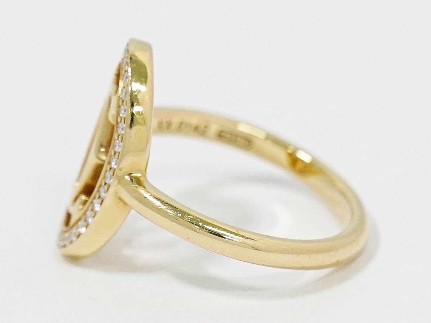 Cartier ロゴ ドゥーブルC ダイヤモンド 750 PG リング 49 8.5 号