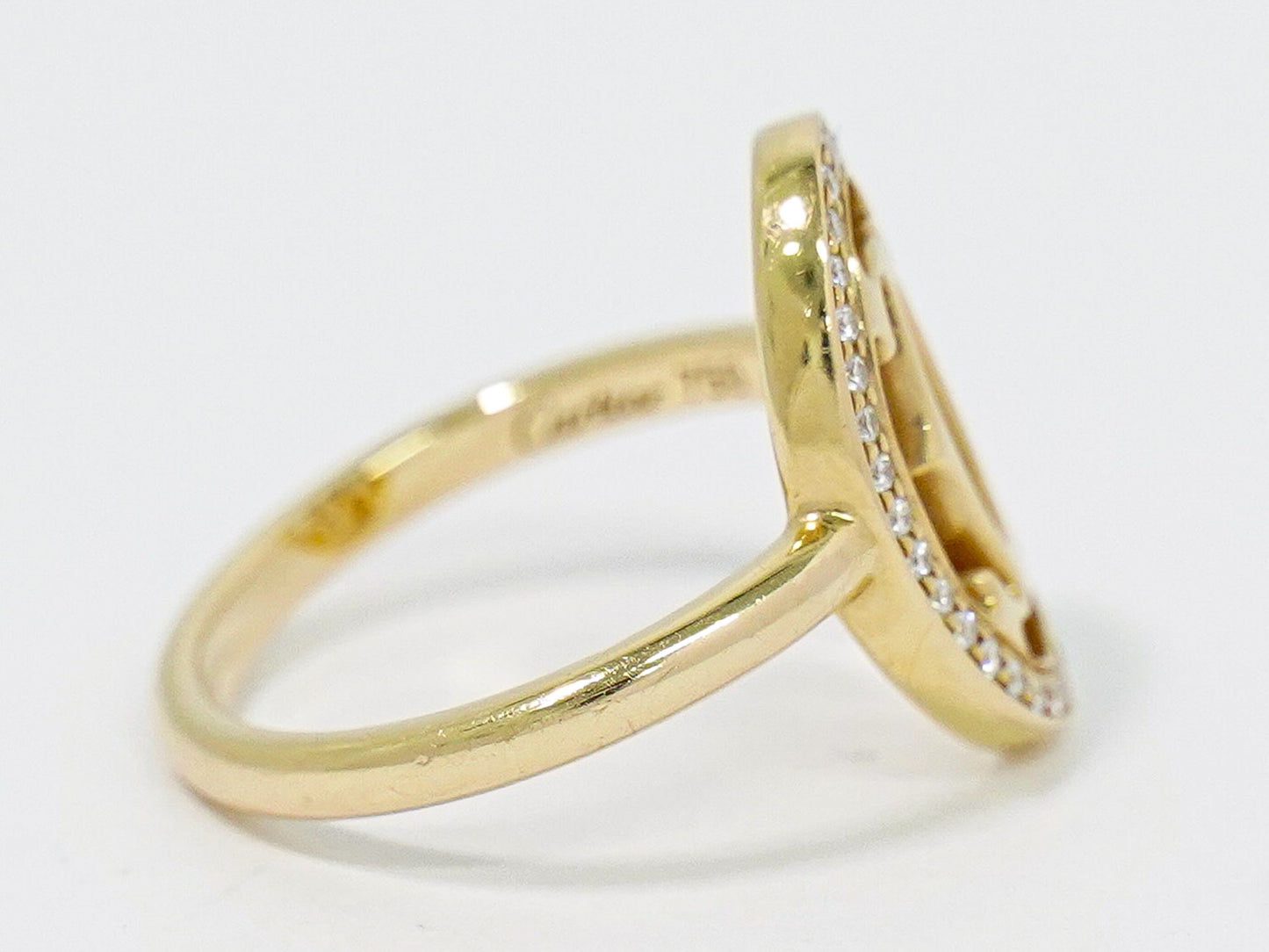 Cartier ロゴ ドゥーブルC ダイヤモンド 750 PG リング 49 8.5 号