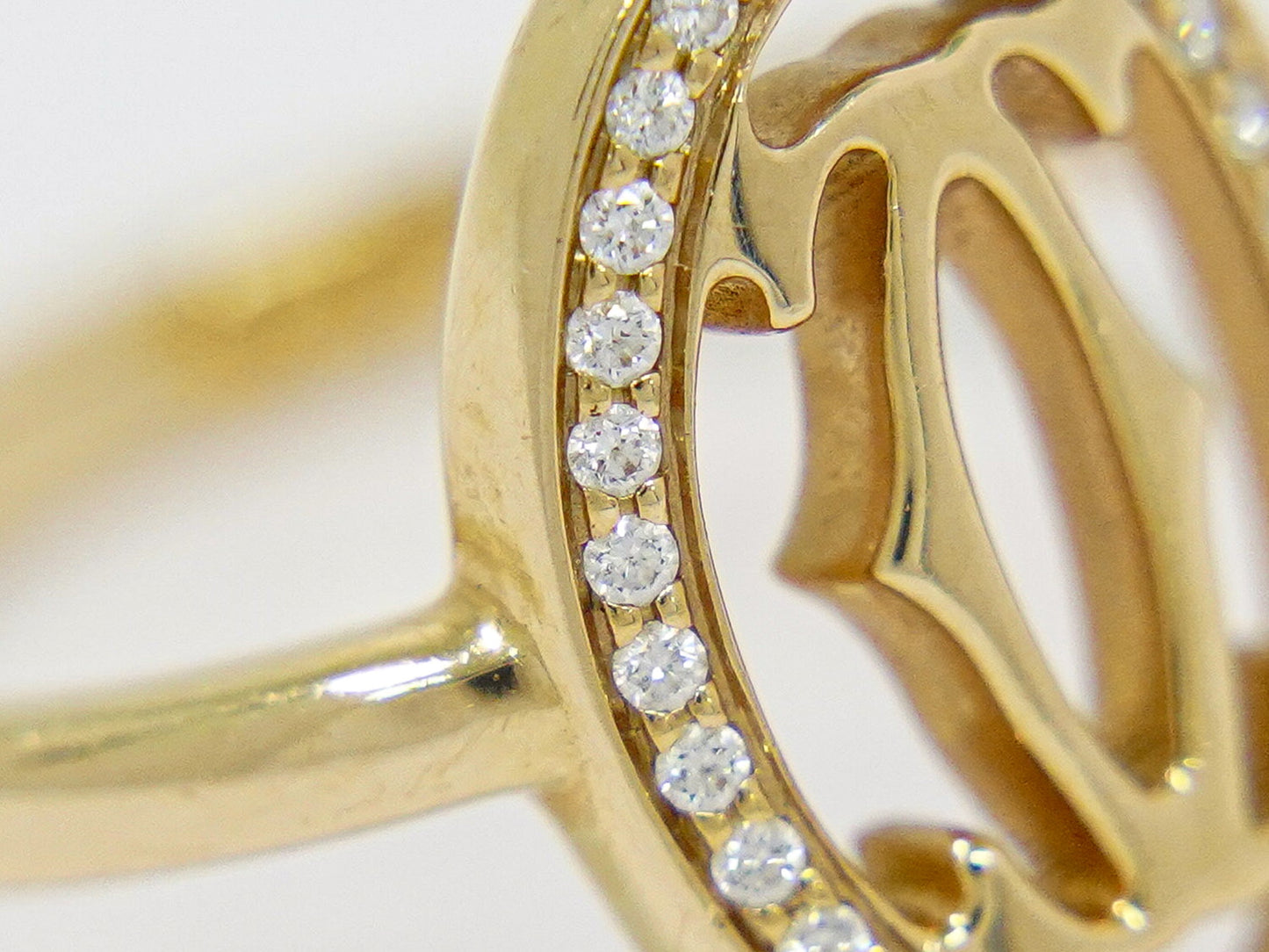 Cartier ロゴ ドゥーブルC ダイヤモンド 750 PG リング 49 8.5 号