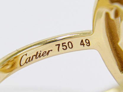 Cartier ロゴ ドゥーブルC ダイヤモンド 750 PG リング 49 8.5 号