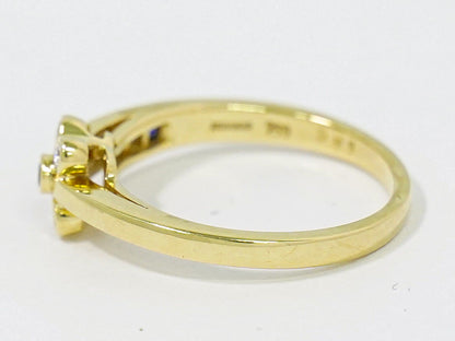 MOUAWAD サファイア 0.19ct ダイヤモンド 0.09ct 750 YG リング 11号 ブルー
