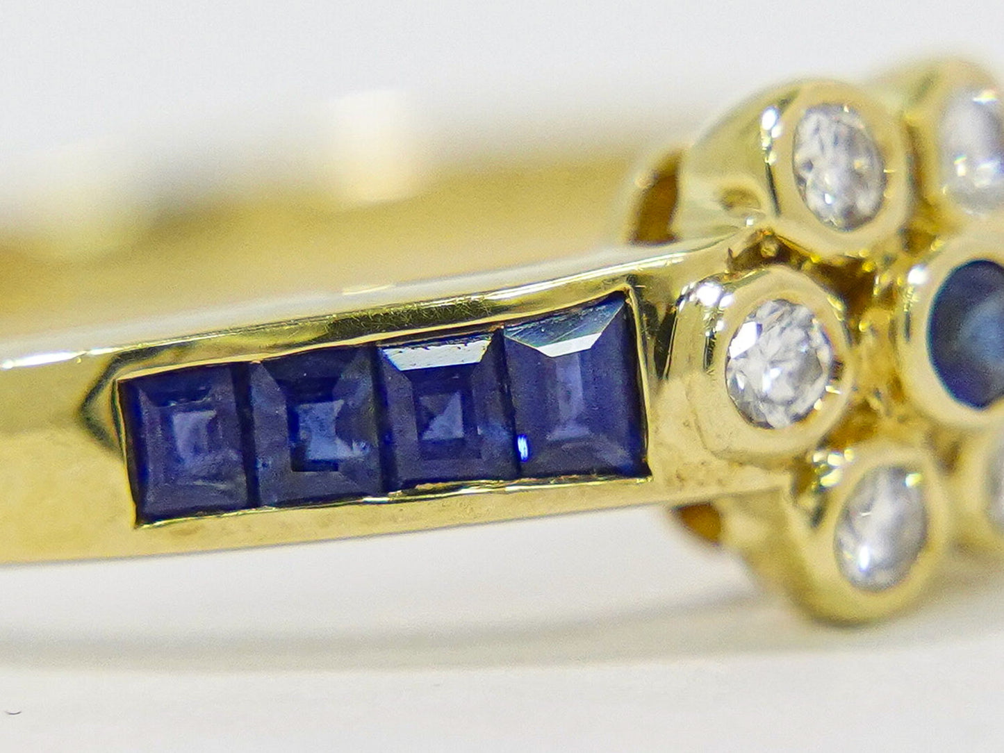 MOUAWAD サファイア 0.19ct ダイヤモンド 0.09ct 750 YG リング 11号 ブルー