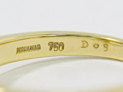 MOUAWAD サファイア 0.19ct ダイヤモンド 0.09ct 750 YG リング 11号 ブルー