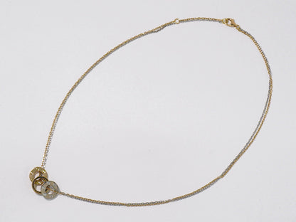 Cartier ラブスリーフープ ダイヤモンド 750 PG WG ネックレス ピンク