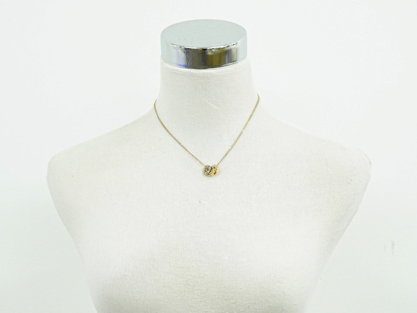 Cartier ラブスリーフープ ダイヤモンド 750 PG WG ネックレス ピンク
