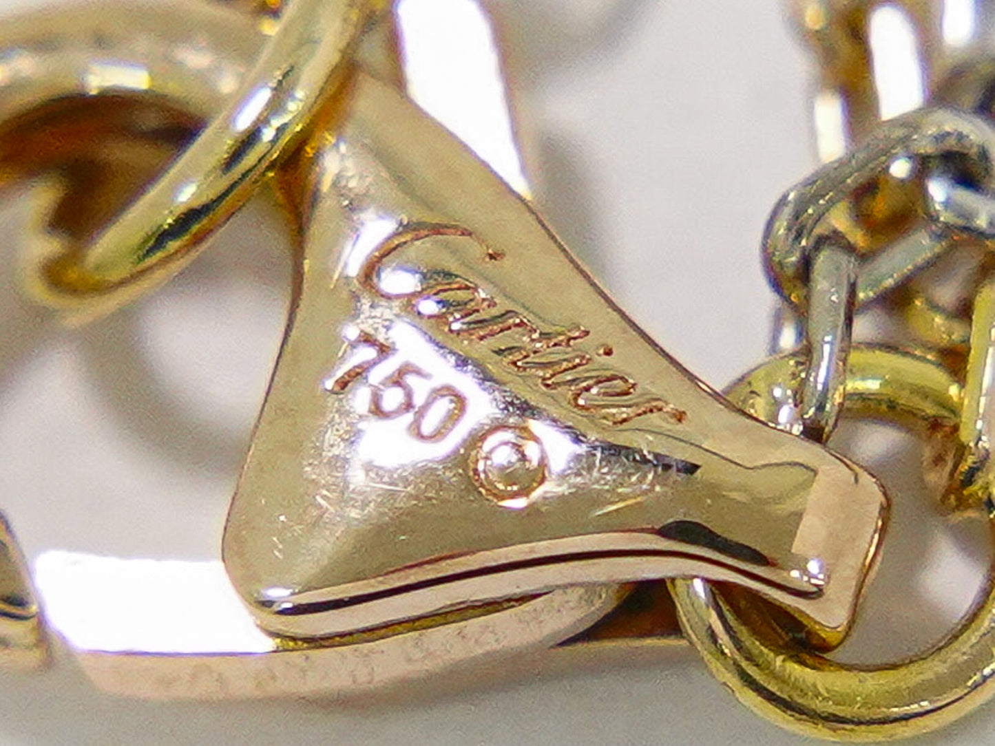 Cartier ラブスリーフープ ダイヤモンド 750 PG WG ネックレス ピンク