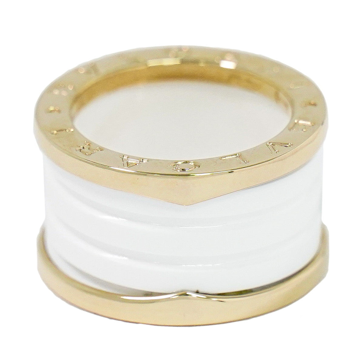 BVLGARI B-ZERO1 Au750 PG セラミック リング 49 6.5号 ホワイト