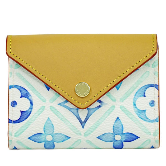 LOUIS VUITTON バイ ザ プール モノグラム タイル トランプケース ラグーン ブルー ホワイト GI1100