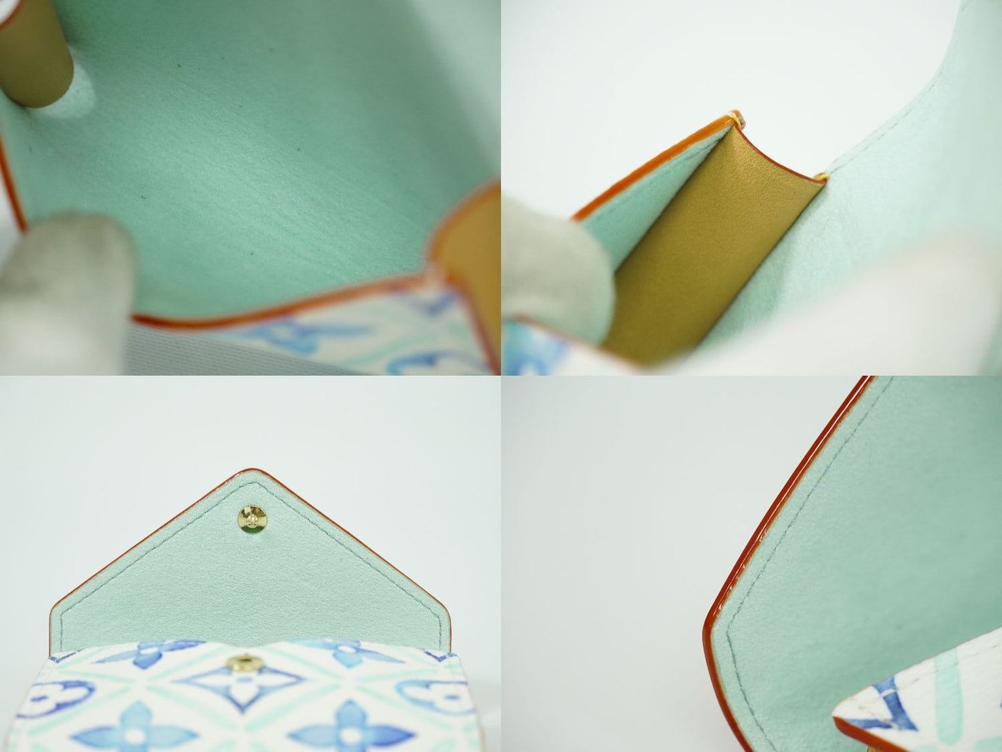 LOUIS VUITTON バイ ザ プール モノグラム タイル トランプケース ラグーン ブルー ホワイト GI1100