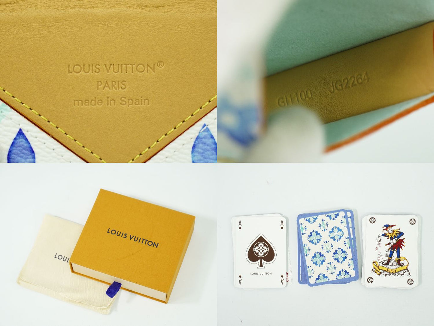 LOUIS VUITTON バイ ザ プール モノグラム タイル トランプケース ラグーン ブルー ホワイト GI1100