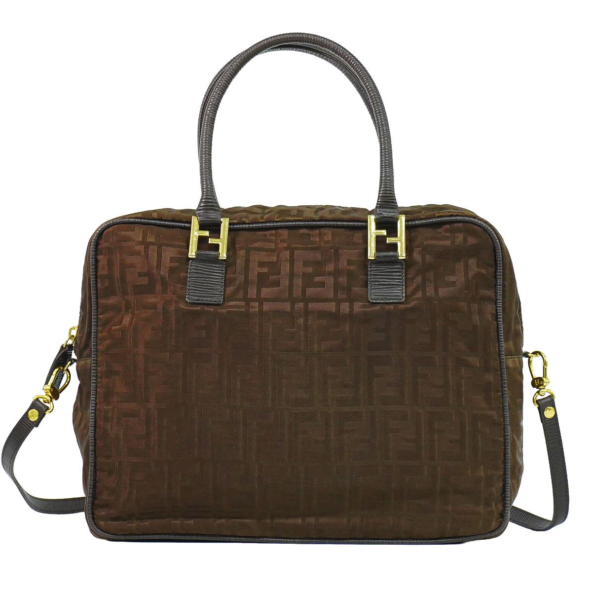 FENDI ズッカ 2WAY ショルダーバッグ ブラウン