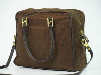 FENDI ズッカ 2WAY ショルダーバッグ ブラウン