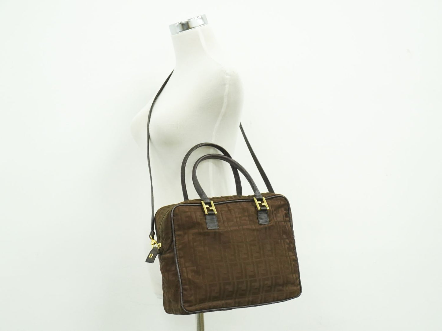 FENDI ズッカ 2WAY ショルダーバッグ ブラウン