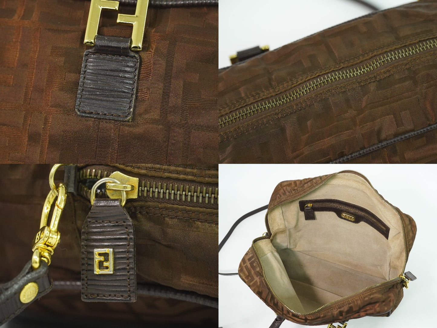 FENDI ズッカ 2WAY ショルダーバッグ ブラウン