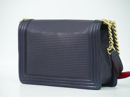 CHANEL ボーイシャネル ココマーク ショルダーバッグ ネイビー