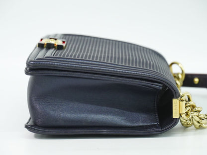 CHANEL ボーイシャネル ココマーク ショルダーバッグ ネイビー