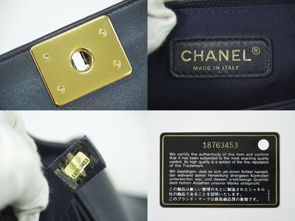 CHANEL ボーイシャネル ココマーク ショルダーバッグ ネイビー