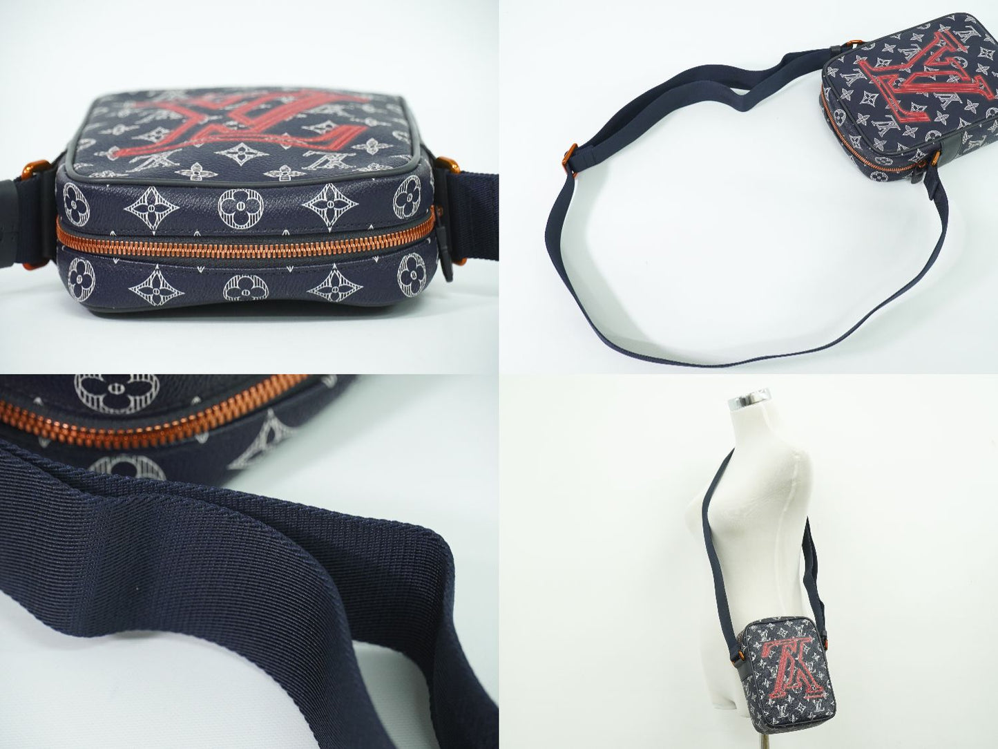 LOUIS VUITTON ダヌーブ PM アップサイドダウン モノグラム インク ショルダーバッグ ネイビー M43678