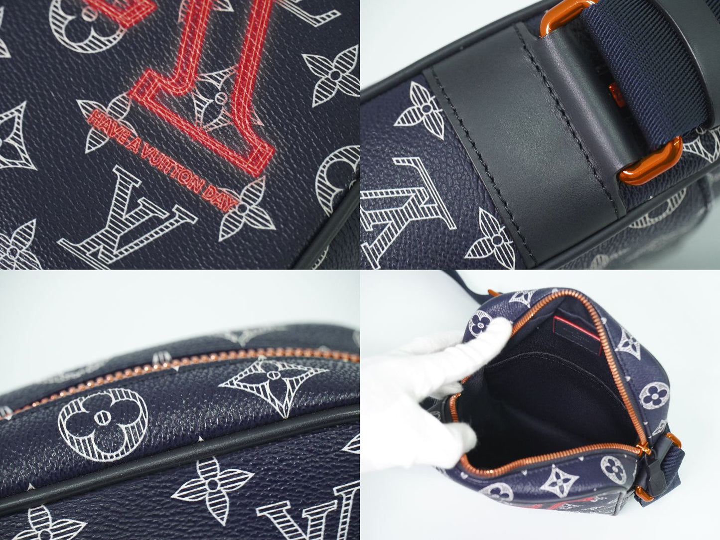 LOUIS VUITTON ダヌーブ PM アップサイドダウン モノグラム インク ショルダーバッグ ネイビー M43678