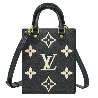 LOUIS VUITTON プティット サックプラ モノグラム アンプラントレザー 2WAY ショルダーバッグ ノワール M81416