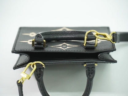 LOUIS VUITTON プティット サックプラ モノグラム アンプラントレザー 2WAY ショルダーバッグ ノワール M81416